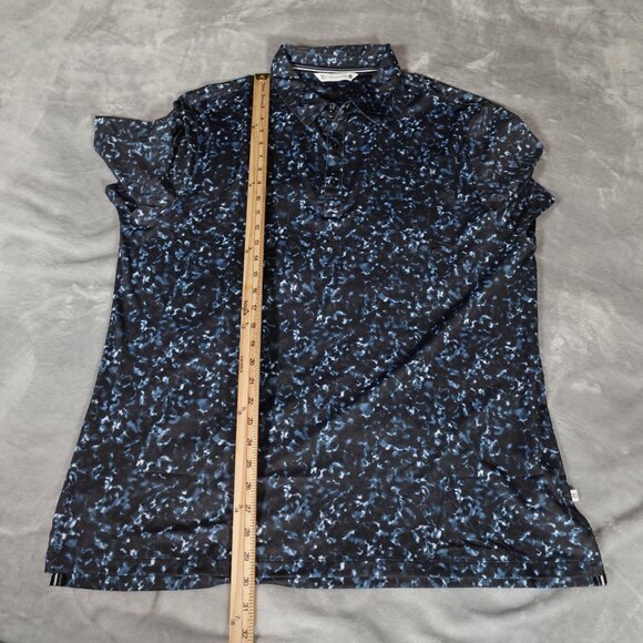 7 Diamonds Colin 4 Way Stretch Polo Shirt Mens XL Performance Dyed Blue - Picture 9 of 9